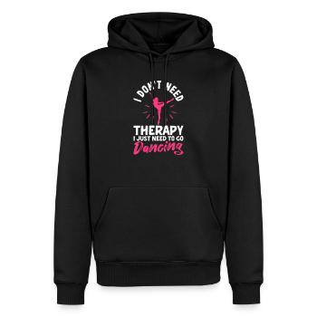 Ich brauche keine Therapie, ich muss nur tanzen - Männer Premium Bio Hoodie - Schwarz - Vorne - Nico (187cm)