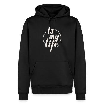 IST DAS LEBEN IM MAI - Männer Premium Bio Hoodie - Schwarz - Vorne - Nico (187cm)
