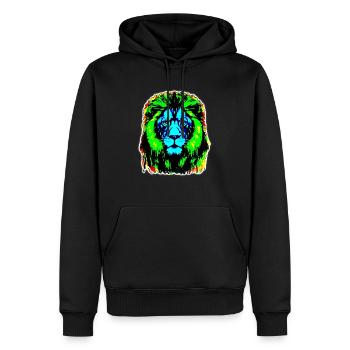 Lion - tête de lion colorée - Sweat à capuche Premium bio Homme - noir - Devant - Nico (187cm)
