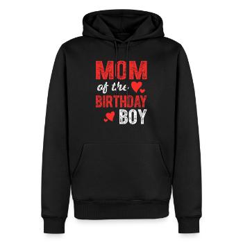 Maman du garçon d’anniversaire Mère du garçon d’anniversaire - Sweat à capuche Premium bio Homme - noir - Devant - Nico (187cm)