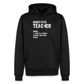 Définition de l’enseignant suppléant Premier jour d’école - Sweat à capuche Premium bio Homme - noir - Devant - Nico (187cm)