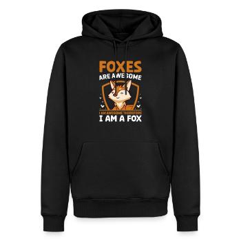 Renard fantastique, les renards sont fantastiques - Sweat à capuche Premium bio Homme - noir - Devant - Nico (187cm)