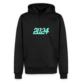 2024 - Männer Premium Bio Hoodie - Schwarz - Vorne - Nico (187cm)