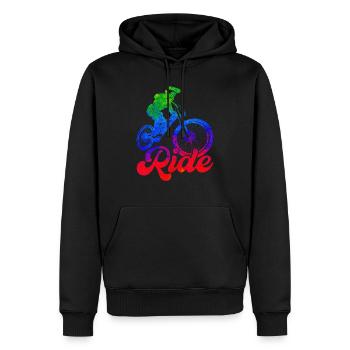 vélo vélo vélo mode de vie sain transport - Sweat à capuche Premium bio Homme - noir - Devant - Nico (187cm)