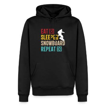 Eat Sleep Snowboard Repeat - Männer Premium Bio Hoodie - Schwarz - Vorne - Nico (187cm)