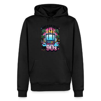 Take me Back to the 90s - Männer Premium Bio Hoodie - Schwarz - Vorne - Nico (187cm)