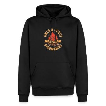 Scout's Flame: Forever a Pyromaniac Tee - Männer Premium Bio Hoodie - Schwarz - Vorne - Nico (187cm)