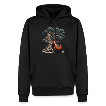 Acoustic guitar on old oak - Men’s Premium Organic Hoodie - black - Front - Nico (187cm)