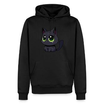 Black cat watching you, zooning out - Men’s Premium Organic Hoodie - black - Front - Nico (187cm)