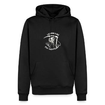 lustiger Spruch Skull Schädel Erzieher Geschenk - Männer Premium Bio Hoodie - Schwarz - Vorne - Nico (187cm)