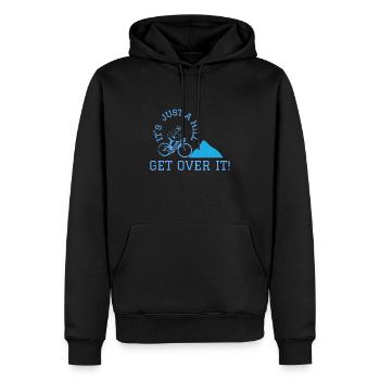 its just a hill get over it - Men’s Premium Organic Hoodie - black - Front - Nico (187cm)
