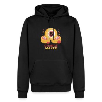 PIÈCES - Sweat à capuche Premium bio Homme - noir - Devant - Nico (187cm)