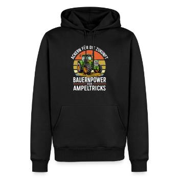 Ackern Für Die Zukunft - Bauernprotest Shirt - Männer Premium Bio Hoodie - Schwarz - Vorne - Nico (187cm)