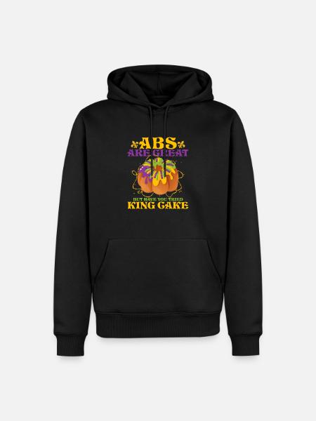 Abs Are Great But Have You Tried King Cake Party M - Men’s Premium Organic Hoodie - black