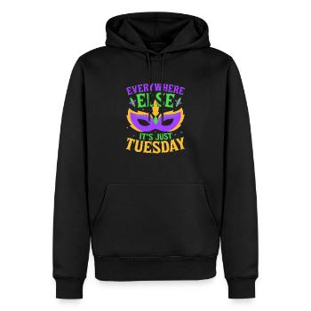 Everywhere Else It's Just Tuesday Carnival Mardi G - Männer Premium Bio Hoodie - Schwarz - Vorne - Nico (187cm)