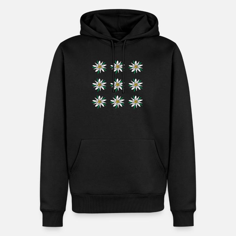 Edelweiss - Männer Premium Bio Hoodie - Schwarz
