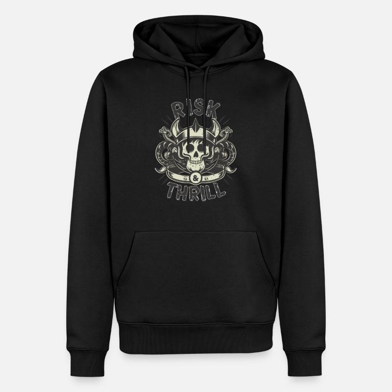 FRISSON DU RISQUE - Sweat à capuche Premium bio Homme - noir