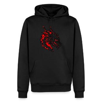 Fantasy Drache Anime Drachenkopf Mythisches Reptil - Männer Premium Bio Hoodie - Schwarz - Vorne - Nico (187cm)
