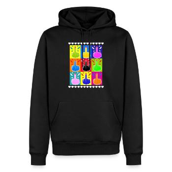 Doigt d’honneur Pop couleur Tie Dye Cool - Sweat à capuche Premium bio Homme - noir - Devant - Nico (187cm)