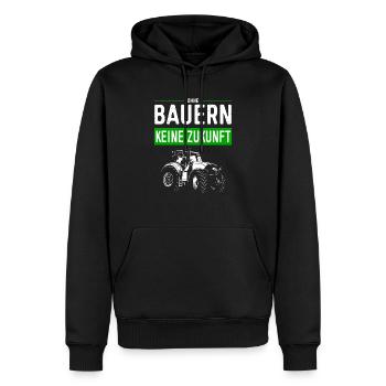 Ohne Bauern Keine Zukunft - Bauernprotest 2024 - Männer Premium Bio Hoodie - Schwarz - Vorne - Nico (187cm)