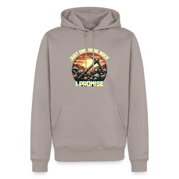 Juste un rocher de plus, je vous le promets - Sweat à capuche Premium bio Homme - taupe - Devant - Nico (187cm)