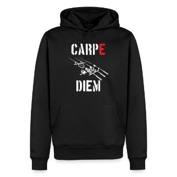 Carpe Diem Carphunter Carp Karpfen Karpfenangler - Männer Premium Bio Hoodie - Schwarz - Vorne - Nico (187cm)