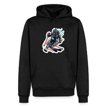 Skifahrer - Männer Premium Bio Hoodie - Schwarz - Vorne - Nico (187cm)