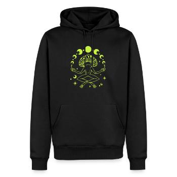 Frog In a Yoga Meditating Pose - Men’s Premium Organic Hoodie - black - Front - Nico (187cm)
