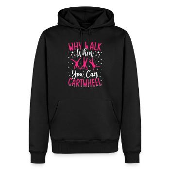 Pourquoi marcher quand on peut faire la roue - Sweat à capuche Premium bio Homme - noir - Devant - Nico (187cm)