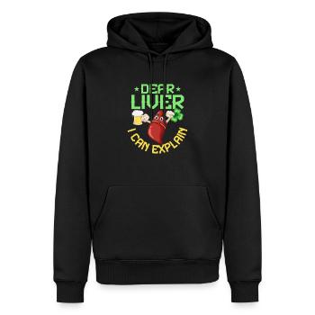 Dear Liver I Can Explain - Männer Premium Bio Hoodie - Schwarz - Vorne - Nico (187cm)