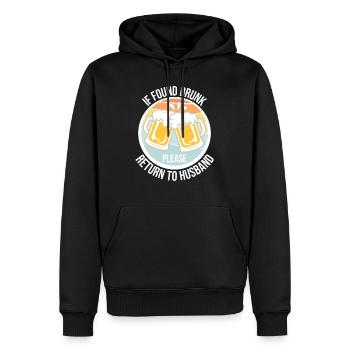 Si vous êtes trouvé ivre, veuillez retourner à la blague du mari de la femme - Sweat à capuche Premium bio Homme - noir - Devant - Nico (187cm)