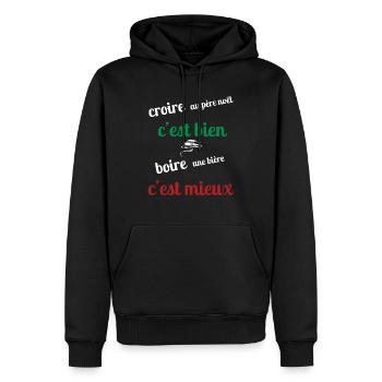 Männer, Frauen, Humorvoll, Humorvolles T-Shirt-Geschenk - Männer Premium Bio Hoodie - Schwarz - Vorne - Nico (187cm)