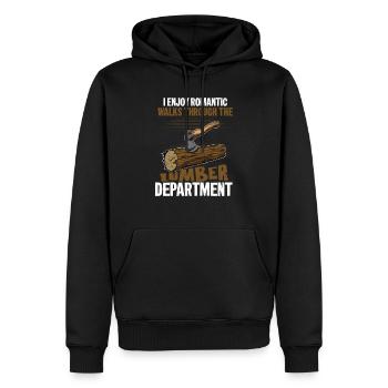 Promenades romantiques dans le bois - Un délice d’artisan - Sweat à capuche Premium bio Homme - noir - Devant - Nico (187cm)