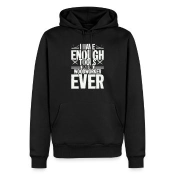 Outils sans fin - La quête éternelle du menuisier - Sweat à capuche Premium bio Homme - noir - Devant - Nico (187cm)