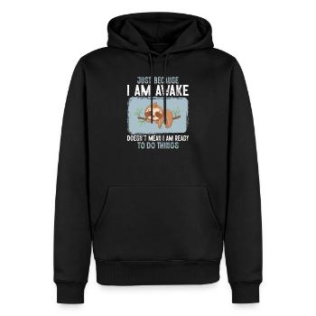 Ce n’est pas parce que je suis éveillé que je suis prêt à être rétro - Sweat à capuche Premium bio Homme - noir - Devant - Nico (187cm)