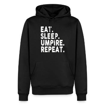 Cadeaux d’arbitre pour les hommes Drôle Amant Manger Sommeil Arbitre - Sweat à capuche Premium bio Homme - noir - Devant - Nico (187cm)