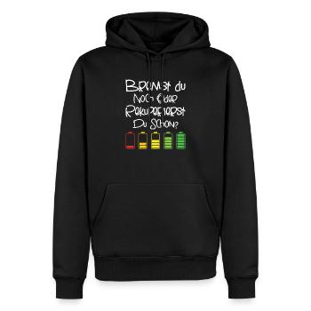 Bremst du Noch Oder Rekuperierst Du Schon? - Männer Premium Bio Hoodie - Schwarz - Vorne - Nico (187cm)