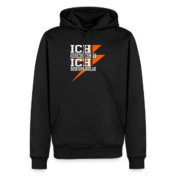 I don't brake, I recuperate - Men’s Premium Organic Hoodie - black - Front - Nico (187cm)