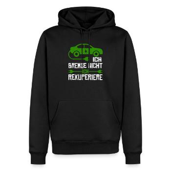 Ich Bremse Nicht Ich Rekuperiere - Männer Premium Bio Hoodie - Schwarz - Vorne - Nico (187cm)