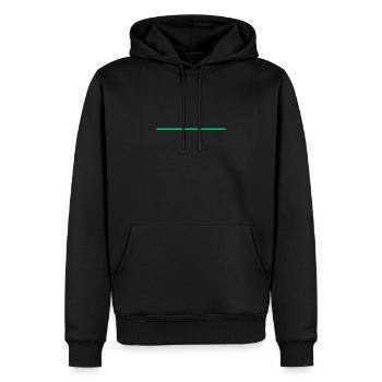 Strich grün - Männer Premium Bio Hoodie - Schwarz - Vorne - Nico (187cm)