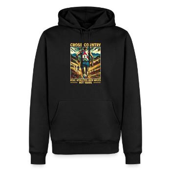 Cross-country - Les vrais athlètes courent des kilomètres et non des verges - Sweat à capuche Premium bio Homme - noir - Devant - Nico (187cm)