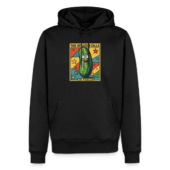 This Situation Calls For Pickles - Gurken Geschenk - Männer Premium Bio Hoodie - Schwarz - Vorne - Nico (187cm)
