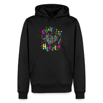 Konfetti im Herzen für Karneval oder Fasching - Männer Premium Bio Hoodie - Schwarz - Vorne - Nico (187cm)