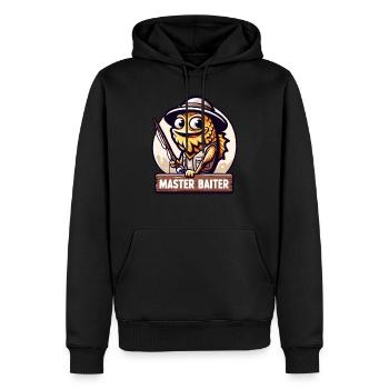 Master Baiter: Humorvolles Angel-Wortspiel T-Shirt - Männer Premium Bio Hoodie - Schwarz - Vorne - Nico (187cm)