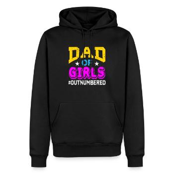 Drôle De Papa De Filles Fête Des Pères Papa En Nombreuse - Sweat à capuche Premium bio Homme - noir - Devant - Nico (187cm)