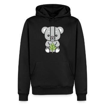 Bébé koala - Sweat à capuche Premium bio Homme - noir - Devant - Nico (187cm)