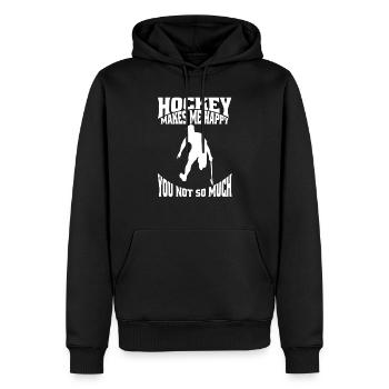 Hockey Feldhockey Geschenk Unihockey Hockeyspieler - Männer Premium Bio Hoodie - Schwarz - Vorne - Nico (187cm)