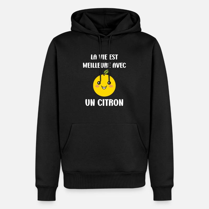 Humour petit citron - Sweat à capuche Premium bio Homme - noir
