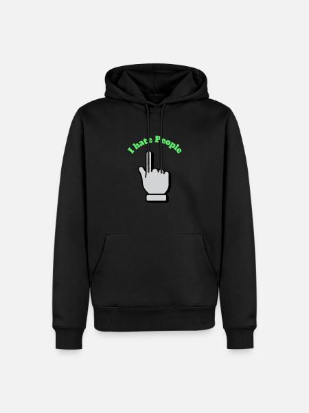 I hate people - Männer Premium Bio Hoodie - Schwarz
