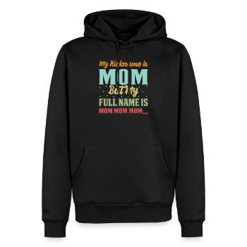 Mignon maman maman fête des mères anniversaire cadeau Vintage - Sweat à capuche Premium bio Homme - noir - Devant - Nico (187cm)
